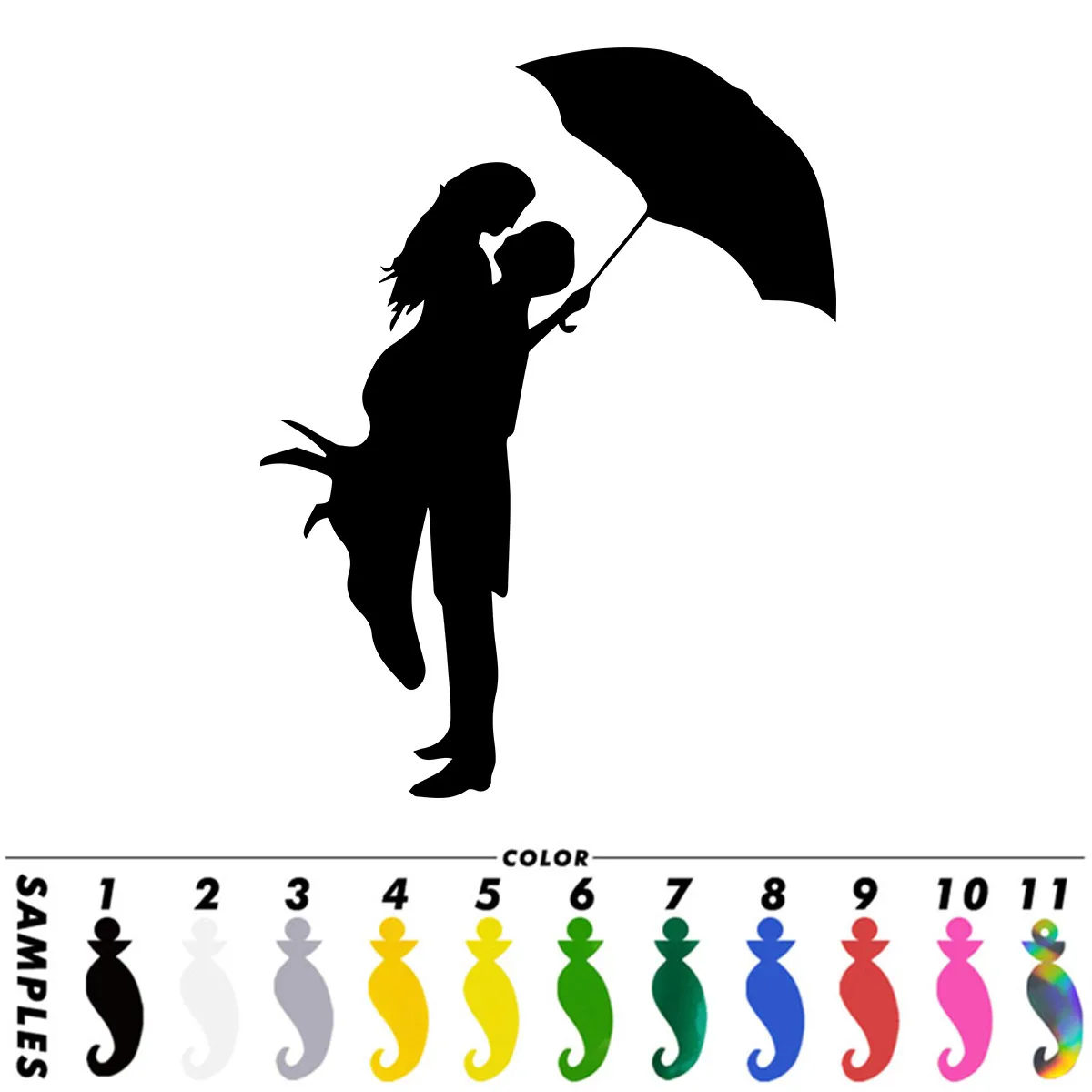 Kissing Couple With Umbrella Romantic Love Vinyl Decal Car Truck Bumper Window Laptop Sticker Decor Gift Die Cut Decals Glass