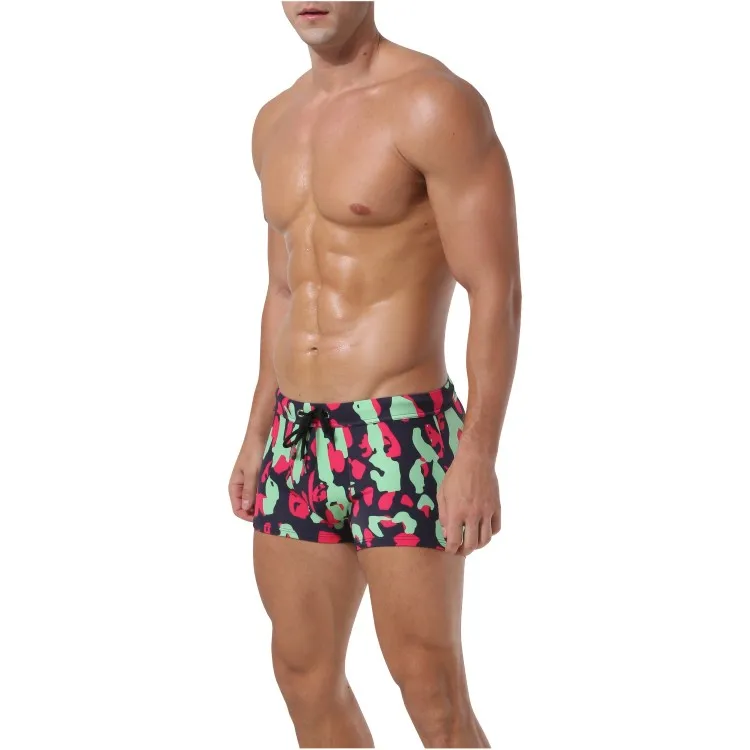OEM top polyester printed quick dry swim shorts beachwear surfing swimming trunks