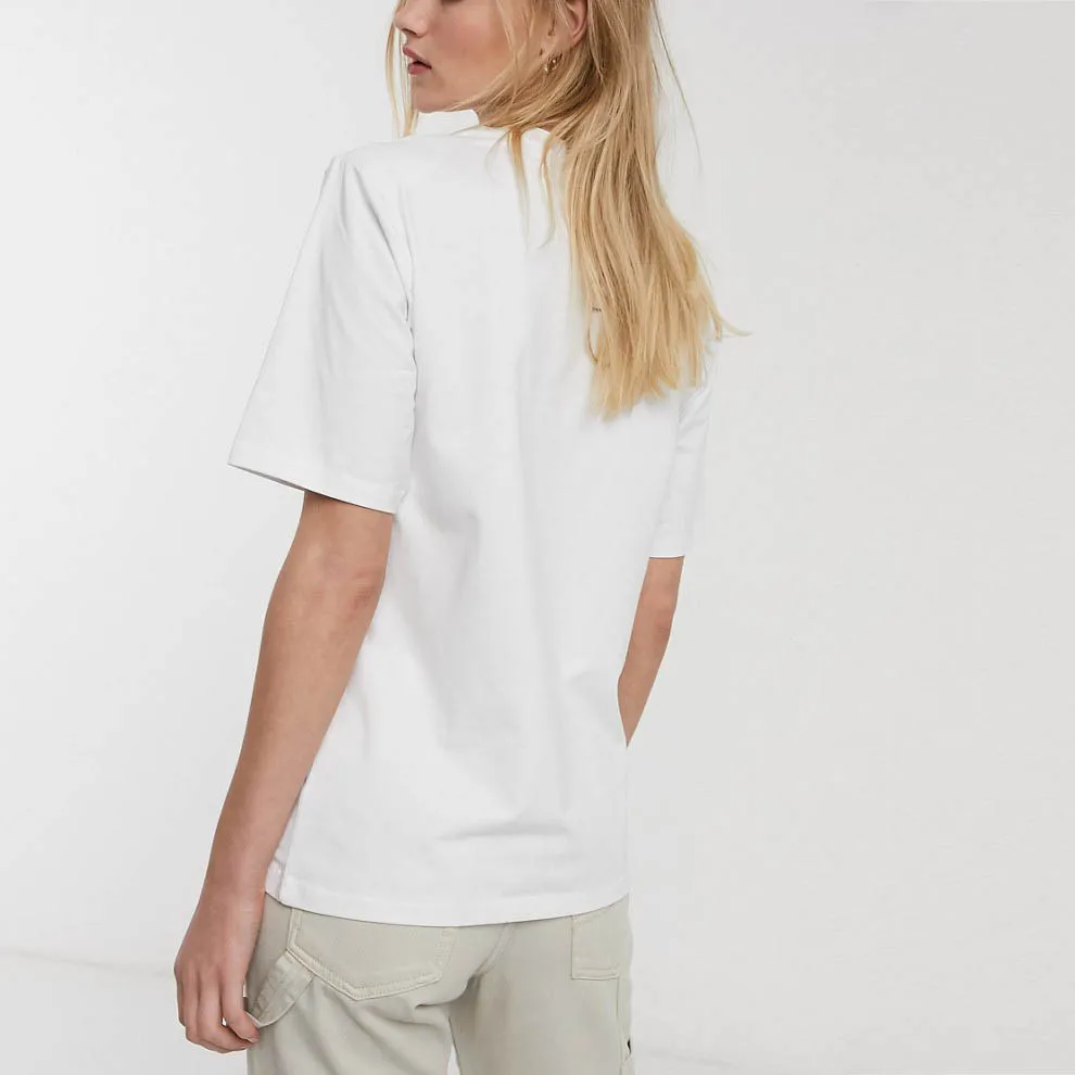 China wholesale shirt custom printed women stylish cotton  plain shoulder pad t-shirt