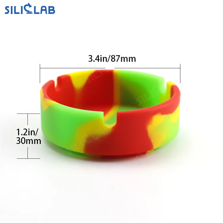 
Colored Melamine Comic Theme Outdoor Smoking Silicone Pocket Ashtray Round 