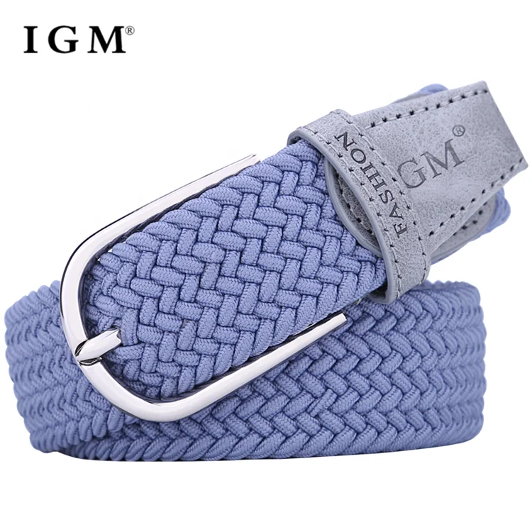 IGM Elastic dressy canvas braided manufacturers for women jeans belt