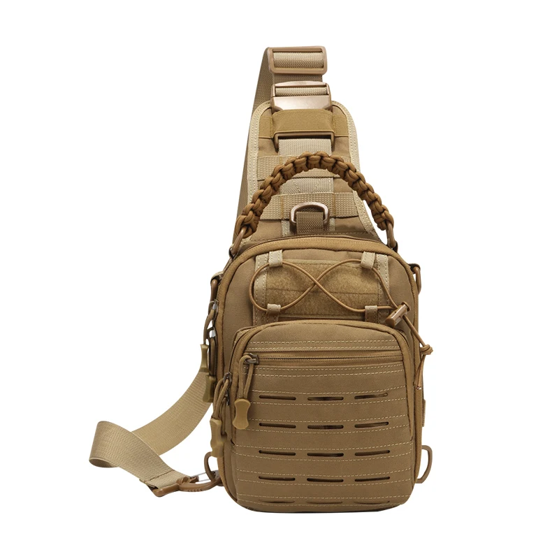 Hot Outdoor Waterproof Single Shoulder Tactical Chest Bag Polyester Molle Sports Backpack for Riding Hiking Camouflage