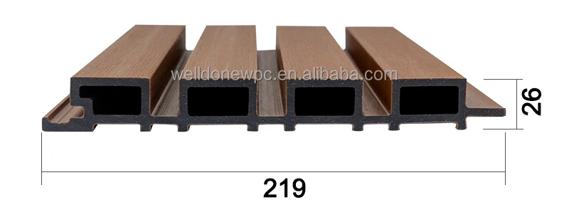 Factory Direct Exterior Hotel Decor Wood Plastic Composite Fluted WPC Wall Panel Indoor Facade Cement Panel Siding Cladding