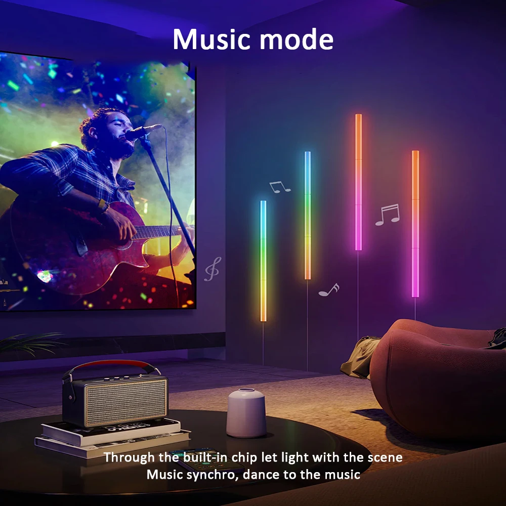 LED Smart Glide Wall Light RGBIC  Bluetooth WIFI Tuya APP Control Music Sync DIY Night Light TV Bedroom Game Room Bar Decoration