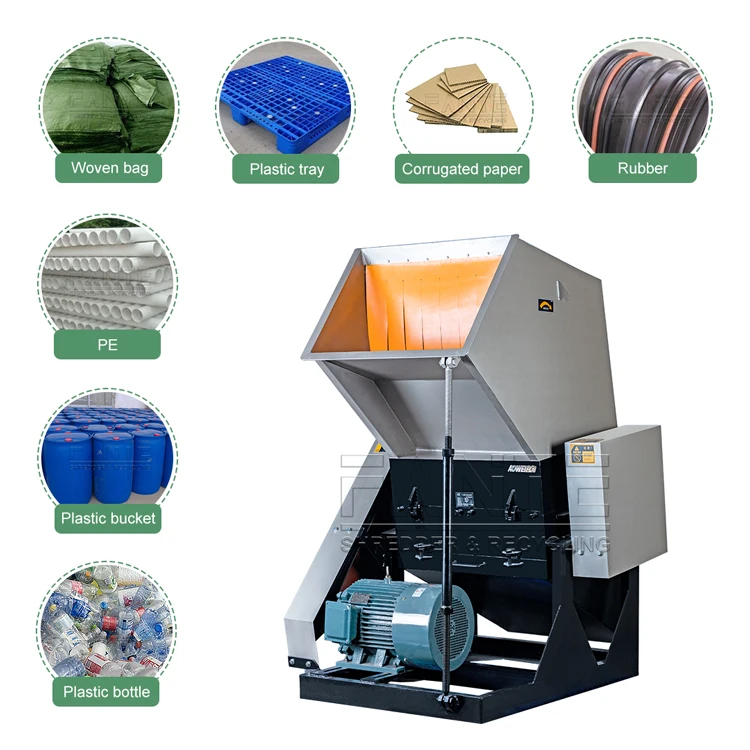 Strong Industrial Pet Plastic Recycle Film Waste Crusher Bottle Crusher Machine For Sale
