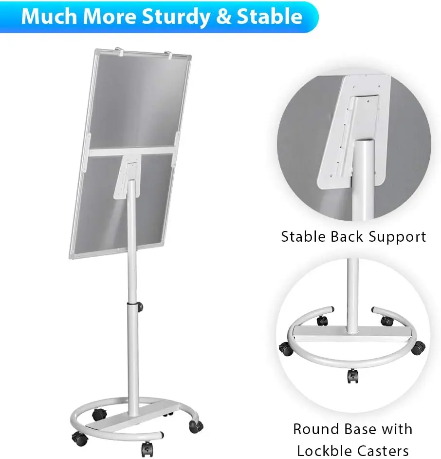 Magnetic Movable Magnetic Standing Dry Erase Whiteboard Easel Flip Chart