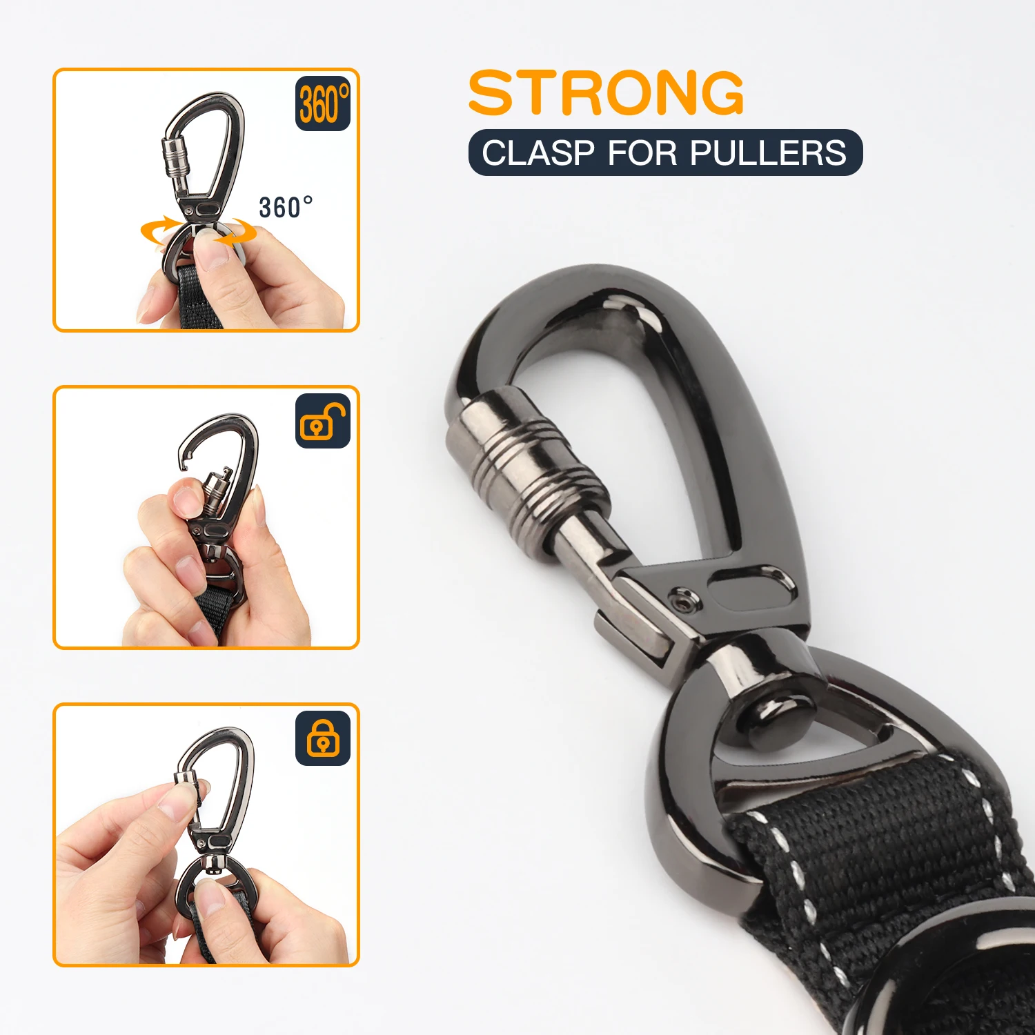New Design Heavy Duty Waterproof Hunting Leash For Walking Running Carabiner For Dog Leash