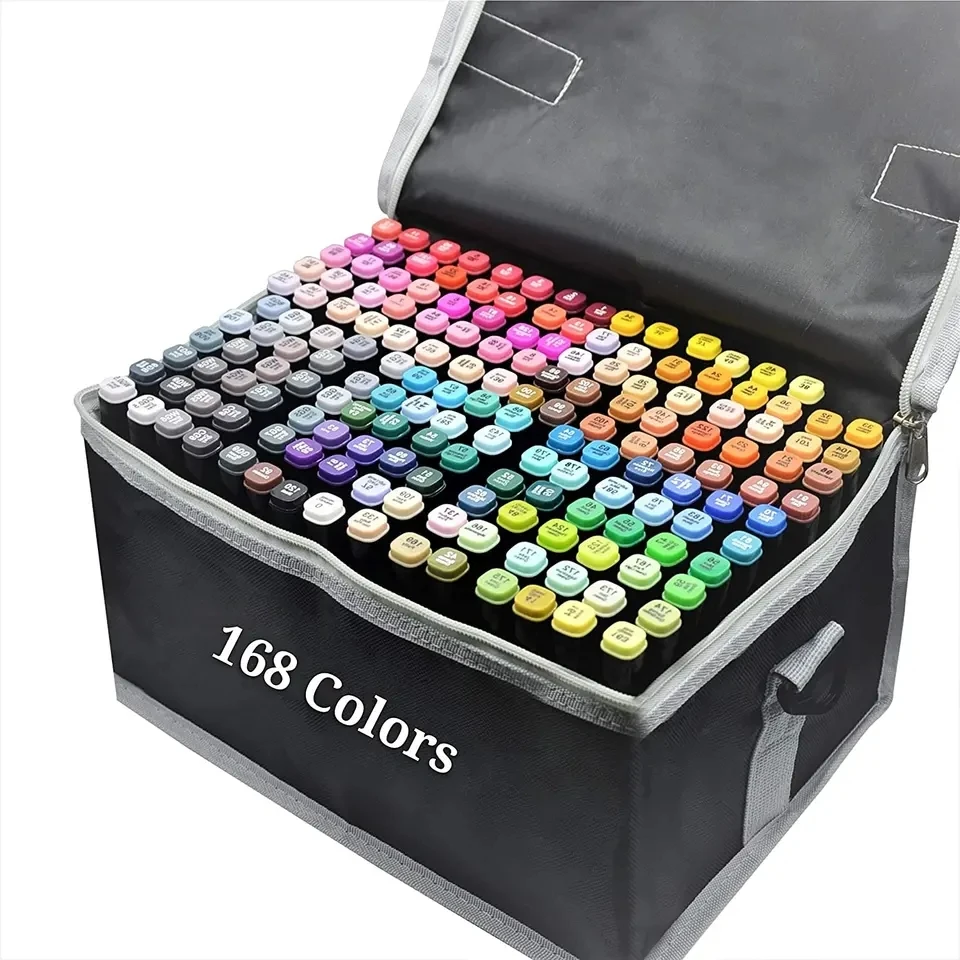 Keep Smiling 168 colors Alcohol Based Premium Double-ended Sketch Markers For Adult Coloring Sketching