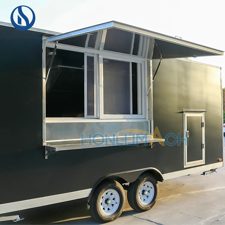 HONLU mobile food trailer 16 18ft catering trailer street food truck bbq pizza coffee trailer for sale