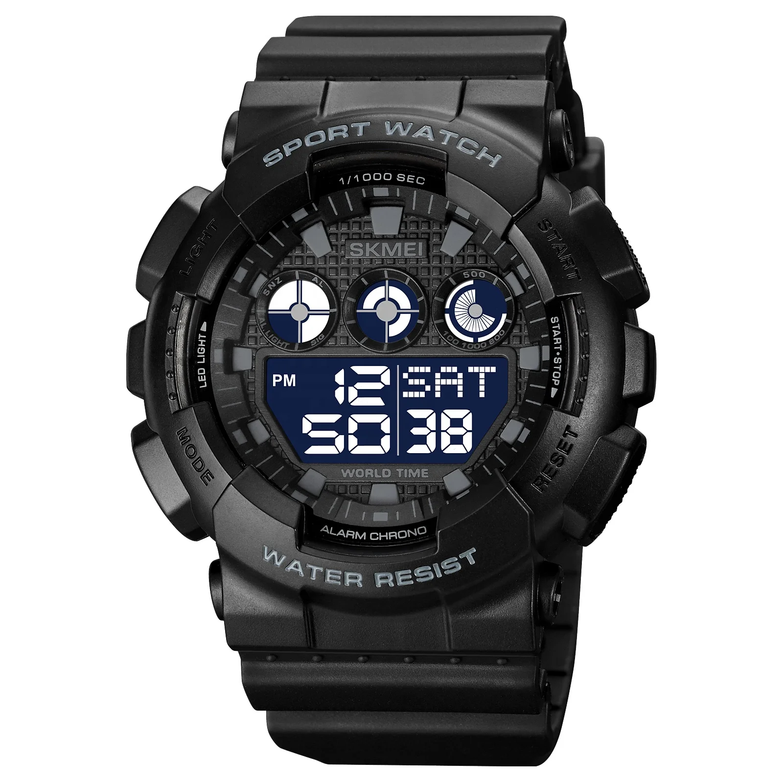 SKMEI 1857 OEM Men Relojes hombre World time Watches 5ATM Digital Multifunctional G style Sport Watch Jam Tangan