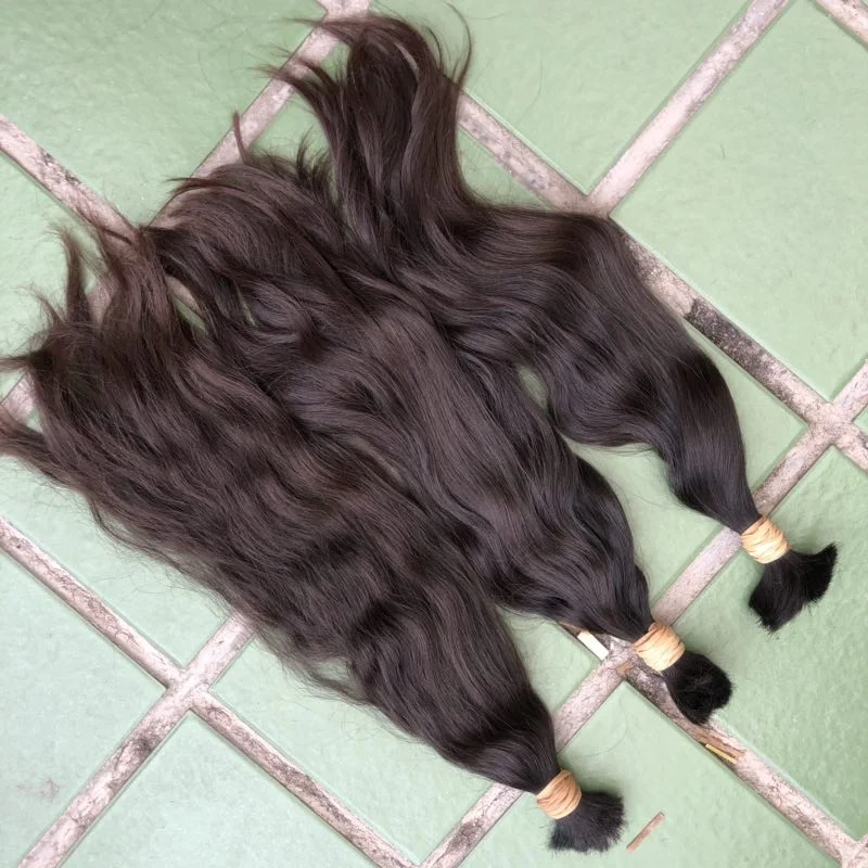 100%Human Hair Bulk black straight Virgin Hair Vietnam Factory