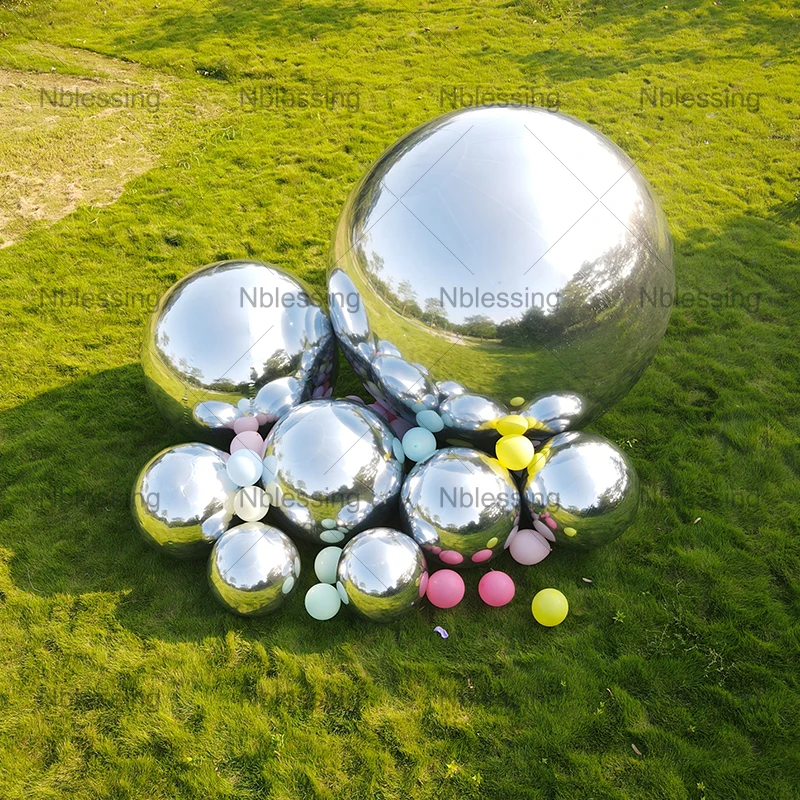 Mirror Ball Inflatable Metallic Spheres Balloons Inflatable Christmas Outside Decor Party Shiny Extra Large Christmas Balls