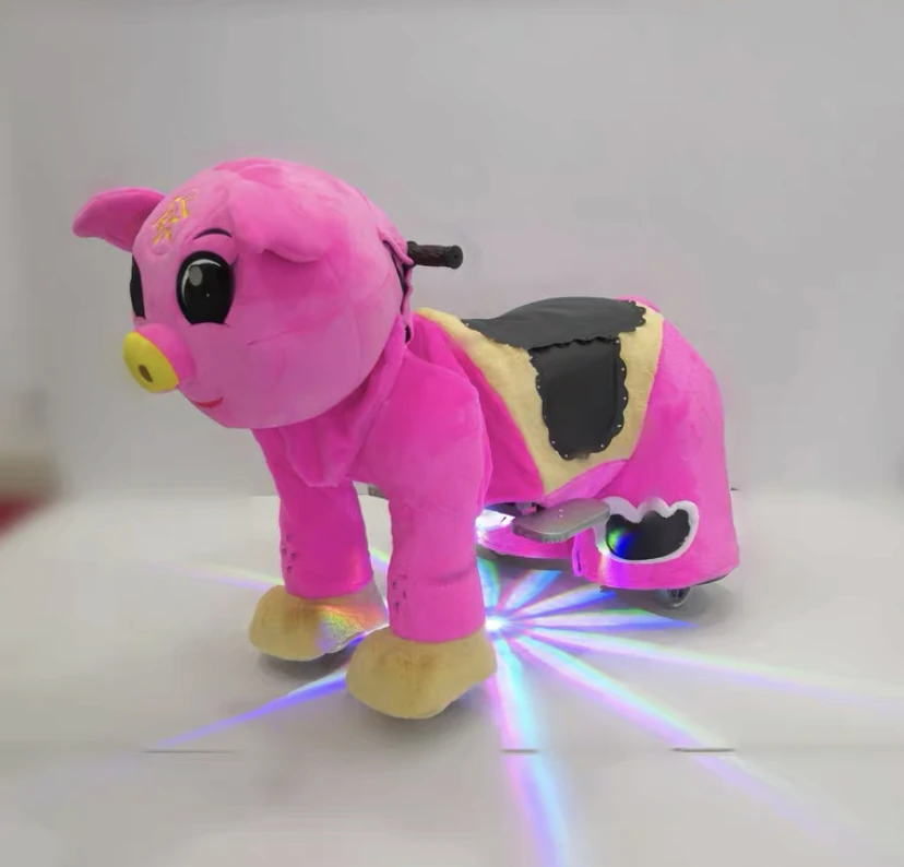 Shopping Mall Plush Big Size Stuffed Walking Animal Electric Scooter Ride On Toy Animal