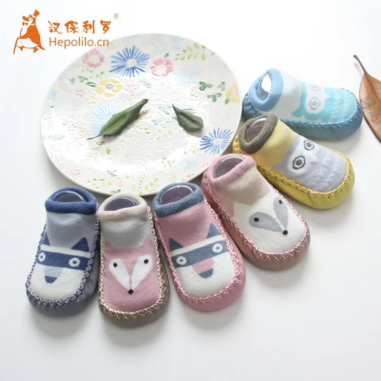
Cartoon design baby organic cotton rubber bottom baby socks kids sock shoes non slip for baby boy 