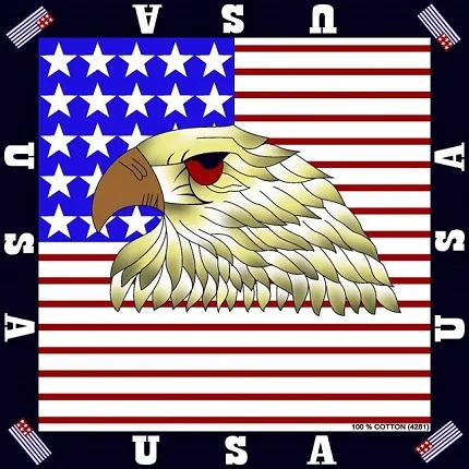 Custom Print Hot Selling 100% Cotton American country Flag Bandana
