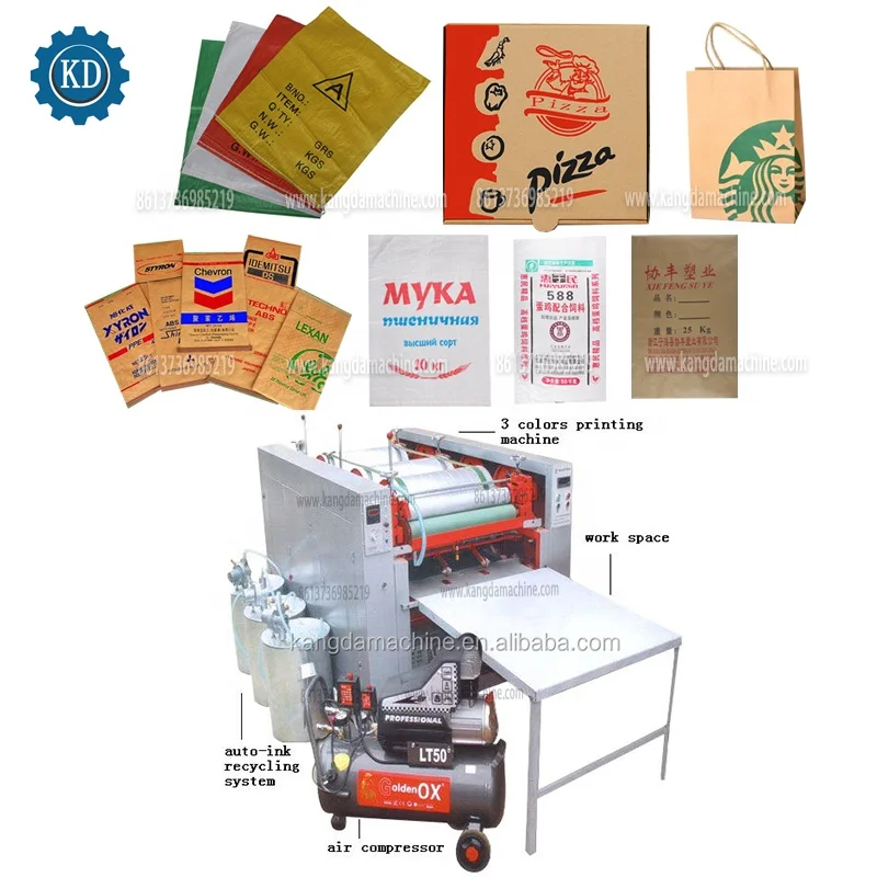 Multi Color offset flexo Kraft paper pp plastic t shirt bag printer mylar coffee bags printing machine price