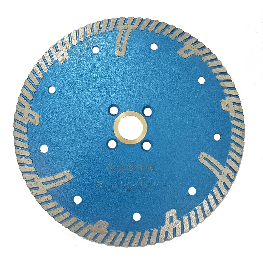 Hot Press 6 Inch Dry Continuous Rim Cutting Granite Marble Diamond Saw Blade with 7/8 Inch Arbor