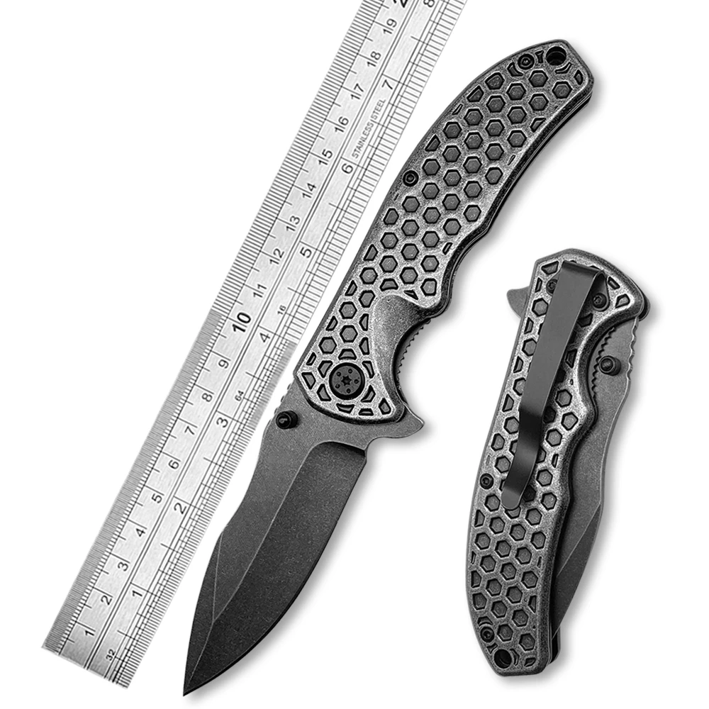 3cr13 steel blade gun color factory directly aluminium handle self-defense folding knife