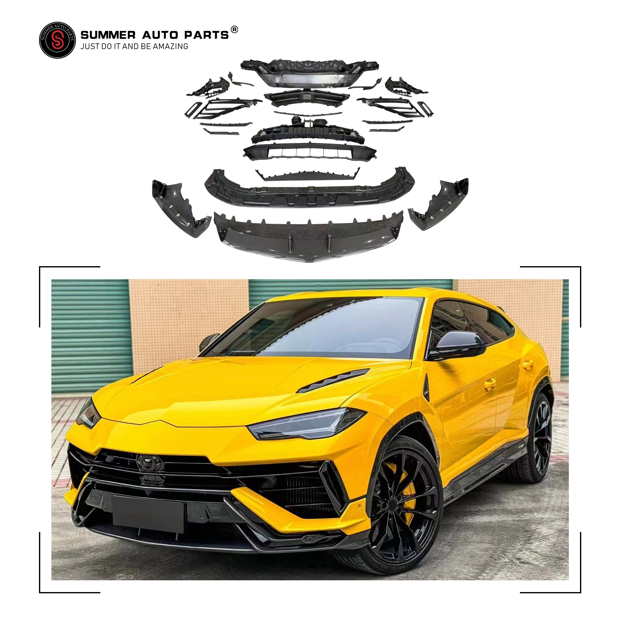 Auto Body Parts Front Bumper Body Kit For 18-22 Lamborghini Urus Upgrade 23 Urus Performance Body Kit