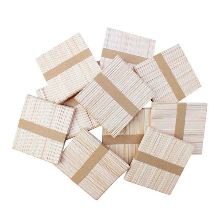 100% Birchwood Ice Cream Wooden Stick and Spoon Straight Edge Round Edge Ice Cream Tools Color Birch Wood Wood Natural