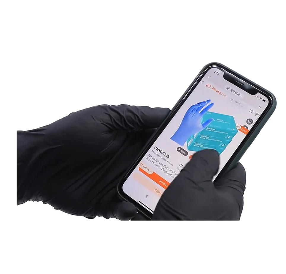 cheapest Wholesale Disposable Safety Work pure Black Nitrile for work