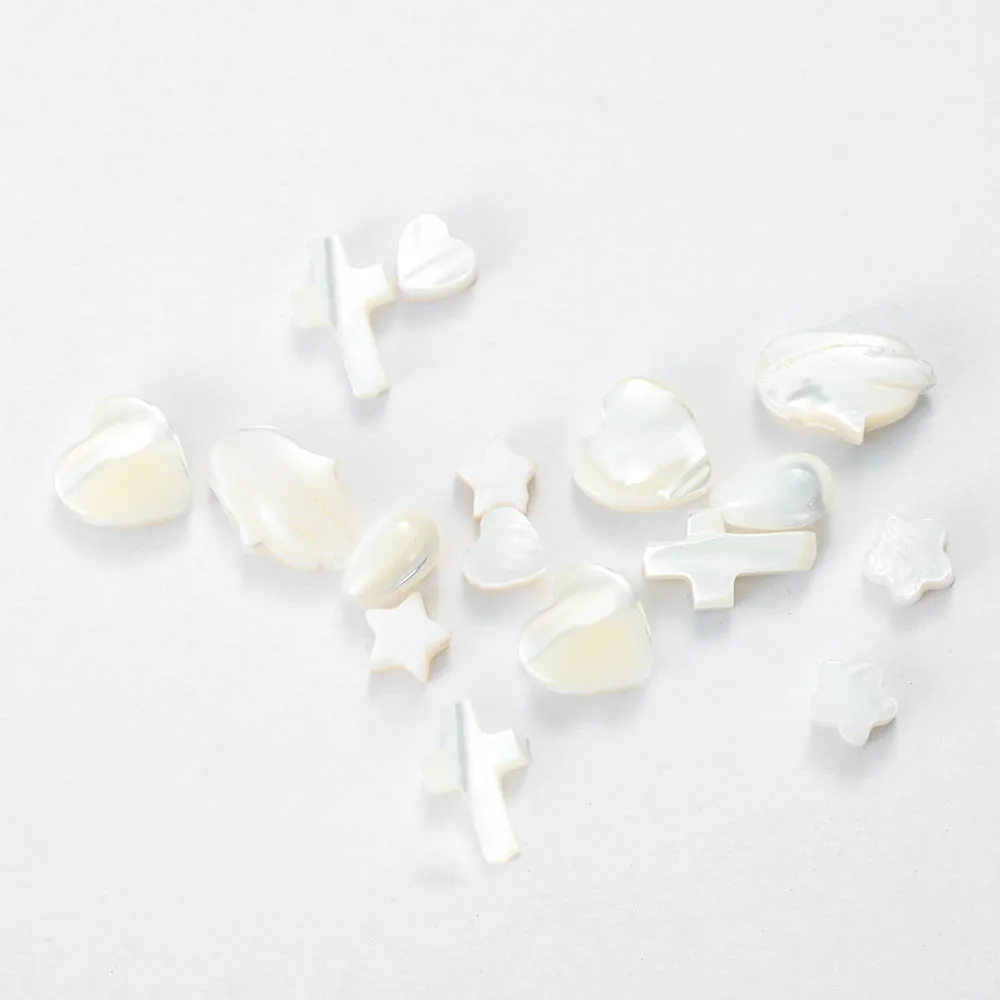 iYOE 20-70pcs/Lot Heart Hamsa Hand Star Shell Beads Waterdrop Flower Cross Beads For Jewelry Making Bracelet Charms Necklace