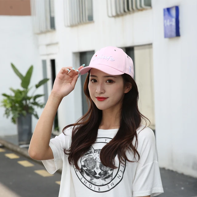 OEM Factory new design rose red baseball cap with embroidery logo face sandwich visor cap 3D embroidery on visor baseball hat