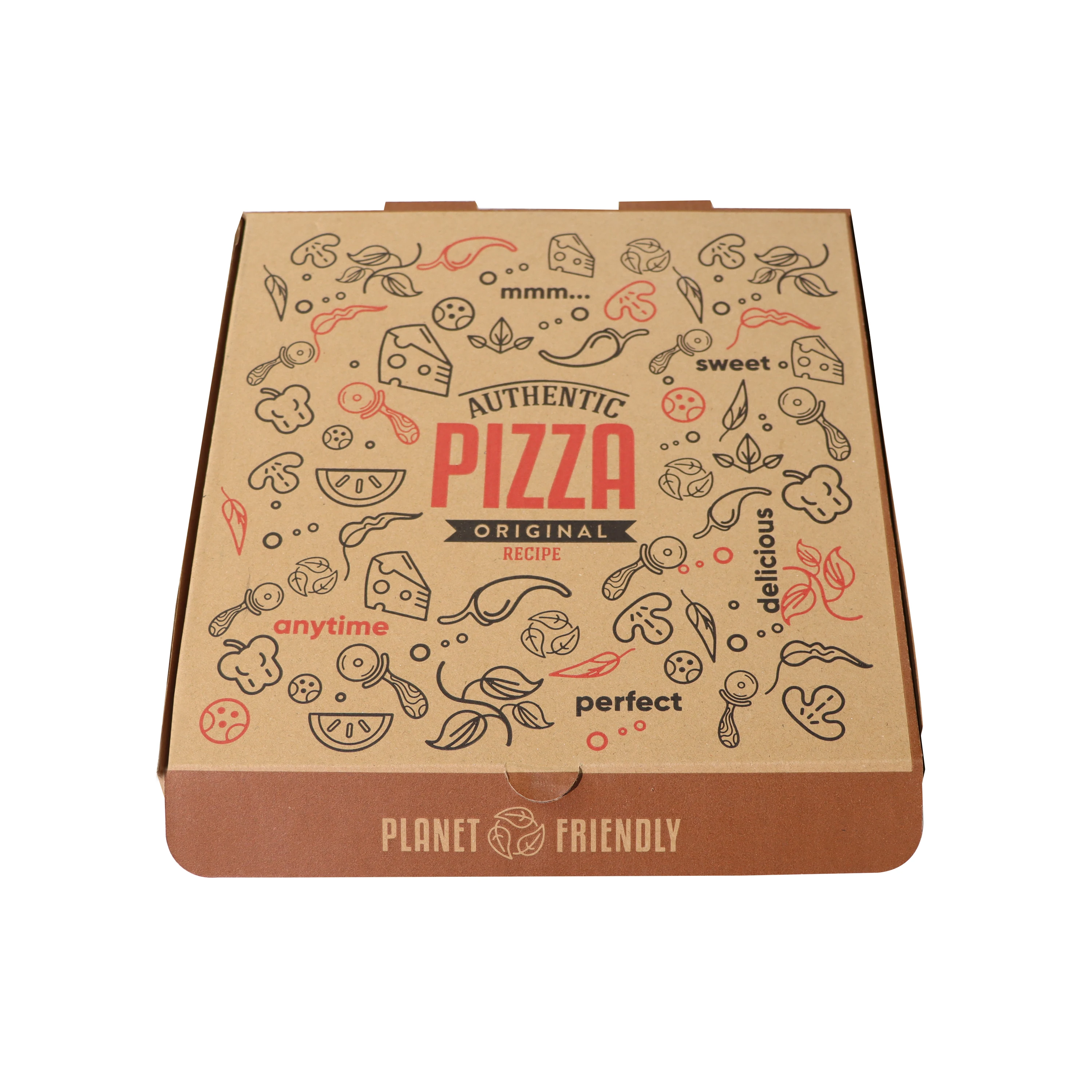 Wholesale Customized Eco-Friendly PET Corrugated Paper Box Different Sizes Food Pizza Tea Custom Logo Customized Industry Use