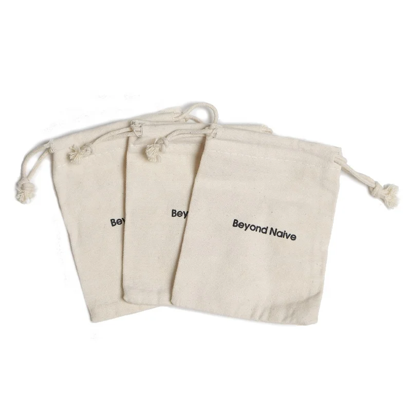 Custom Cotton Drawstring Pouch Bag Organic Cotton Gift Jewelry Packaging Bag Eco-Friendly Storage Gift Bag For Party Favor