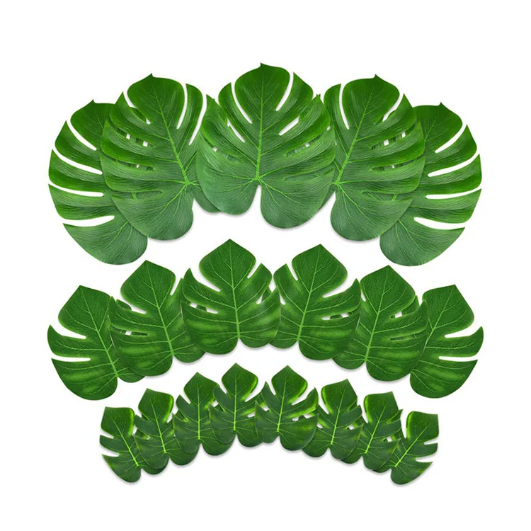 12 artificial tropical palm leaves, suitable for Hawaiian Luau theme home garden party decorations