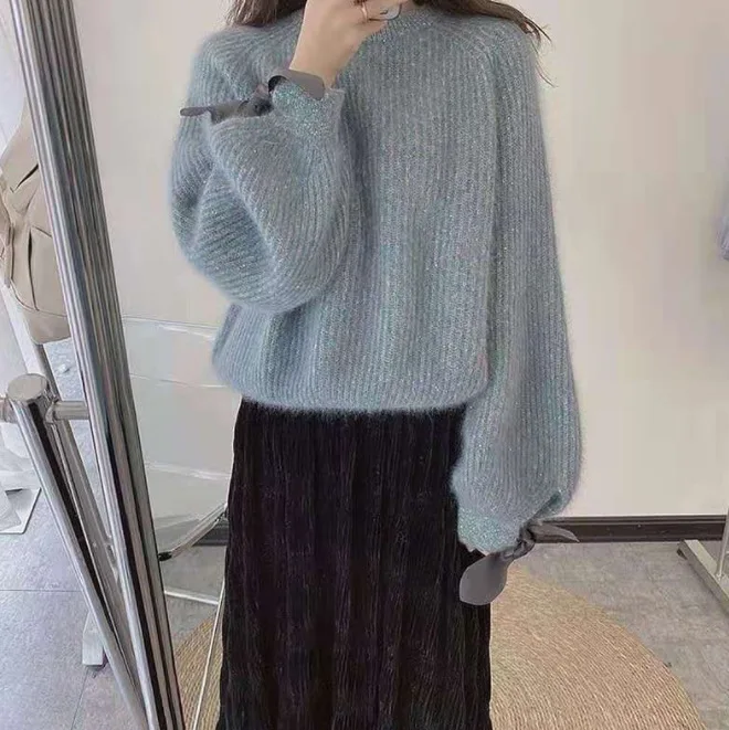 wholesale 2023 Korean design sense temperament foreign style and explosive fashion niche lazy wind loose sweater female winter