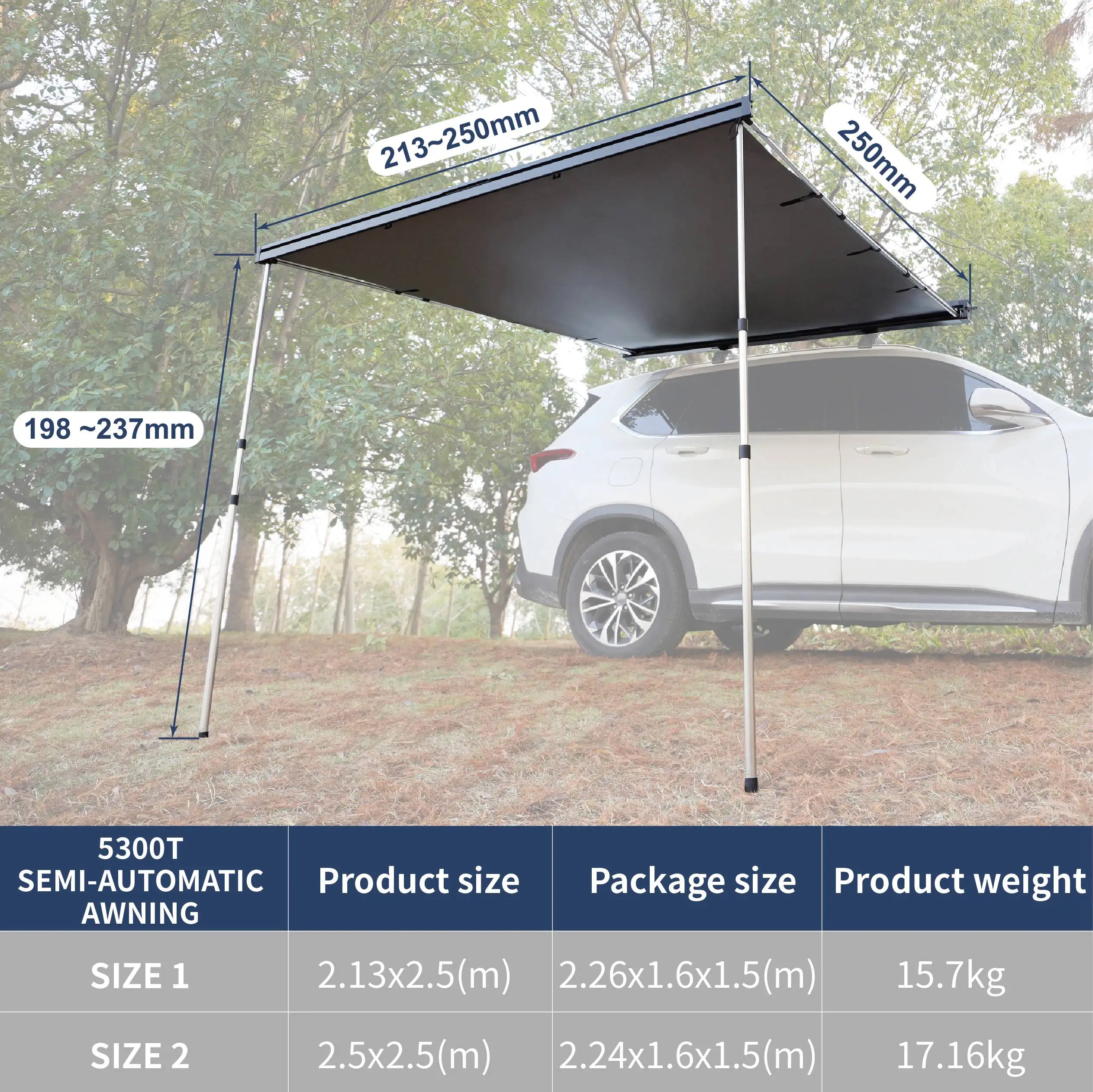 Yescampro wholesale products low price car roof rack tent side retractable awning tent 4x4 offroad car roof