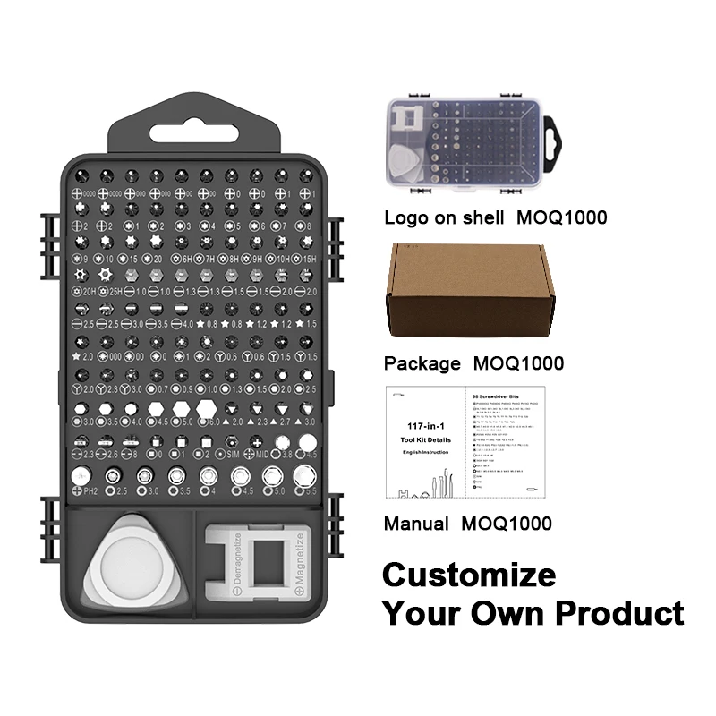 Precision Screwdriver Set  117 In 1 Portable Magnetic Screwdriver Bit Set Electronics Repair Screwdriver Kit Tools