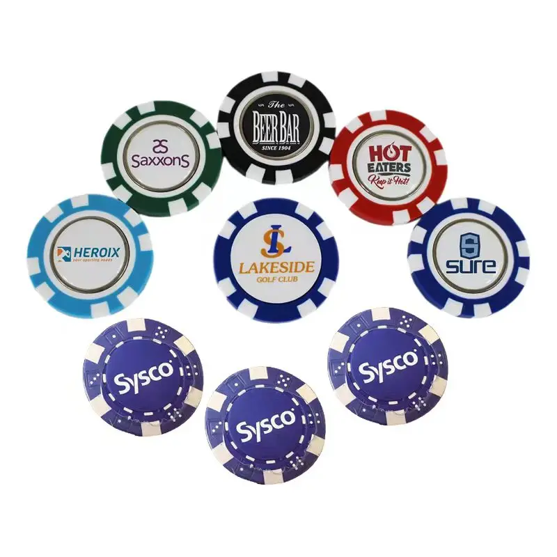 Custom manufacture acrylic plastic golf poker chip