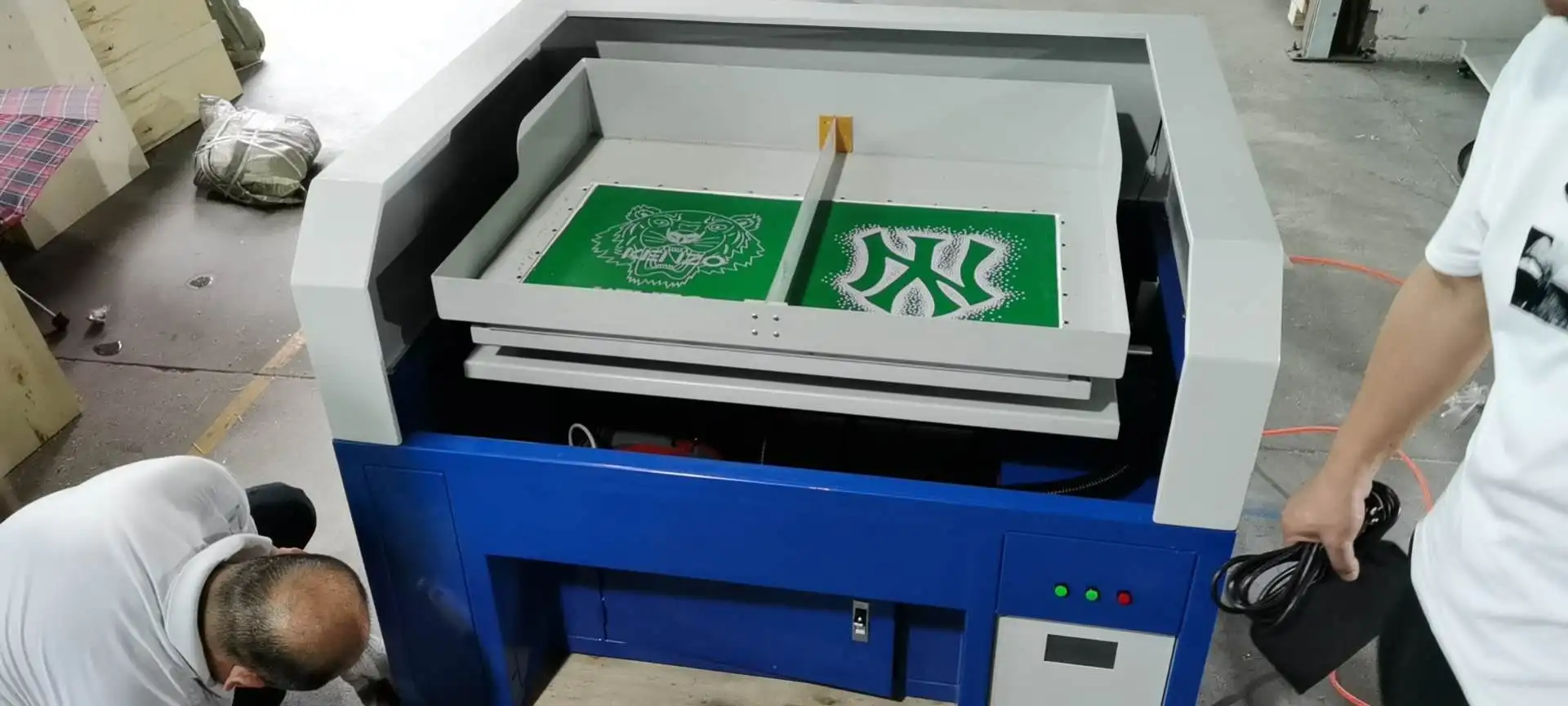 Automatic brush shaking 1 colours rhinestone machine Stone transfer sheet machine