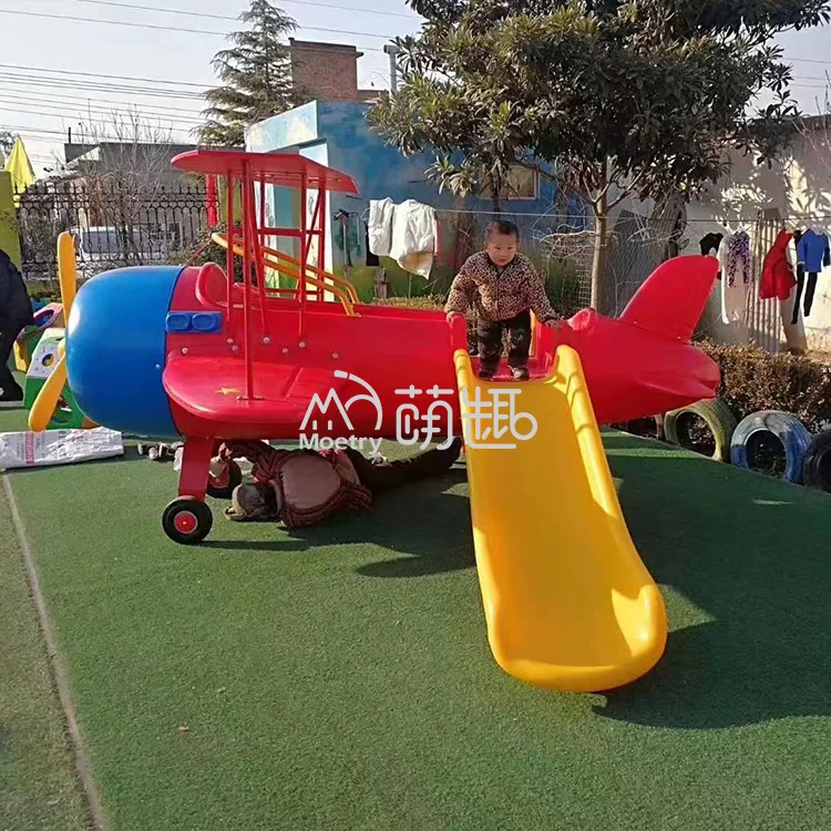 Moetry Kids airplane outdoor playground children helicopter slide for preschoolers plastic play set