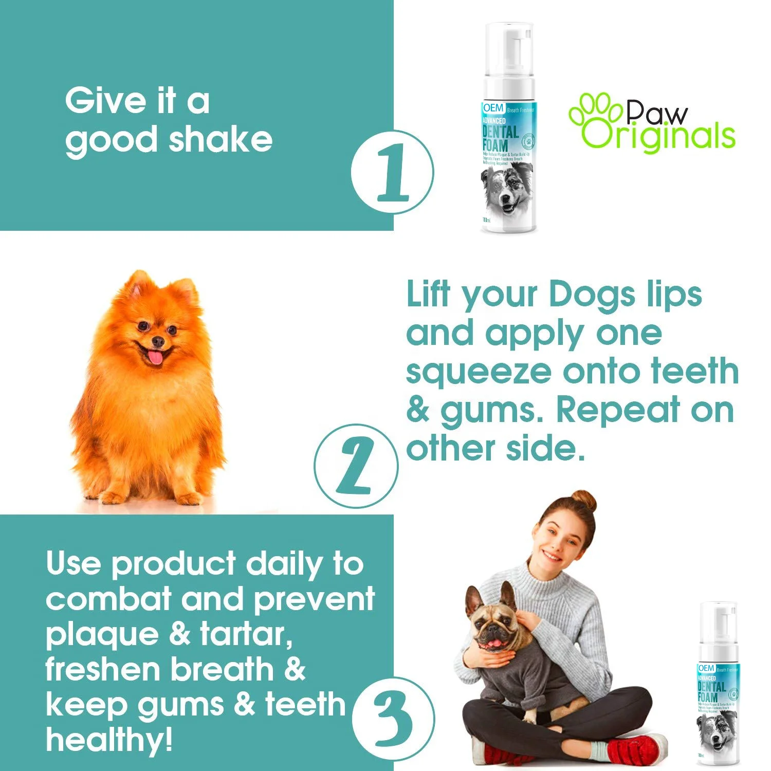 Private Label Eliminate Bad Dog Breath & Bad Cat Breath Naturally Fights Plaque Tartar & Gum Disease pets dental spray