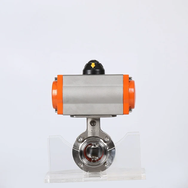 2 inch high temperature Tri Clamp Food Grade Stainless Steel 316L Pneumatic Actuated Sanitary Butterfly Valve