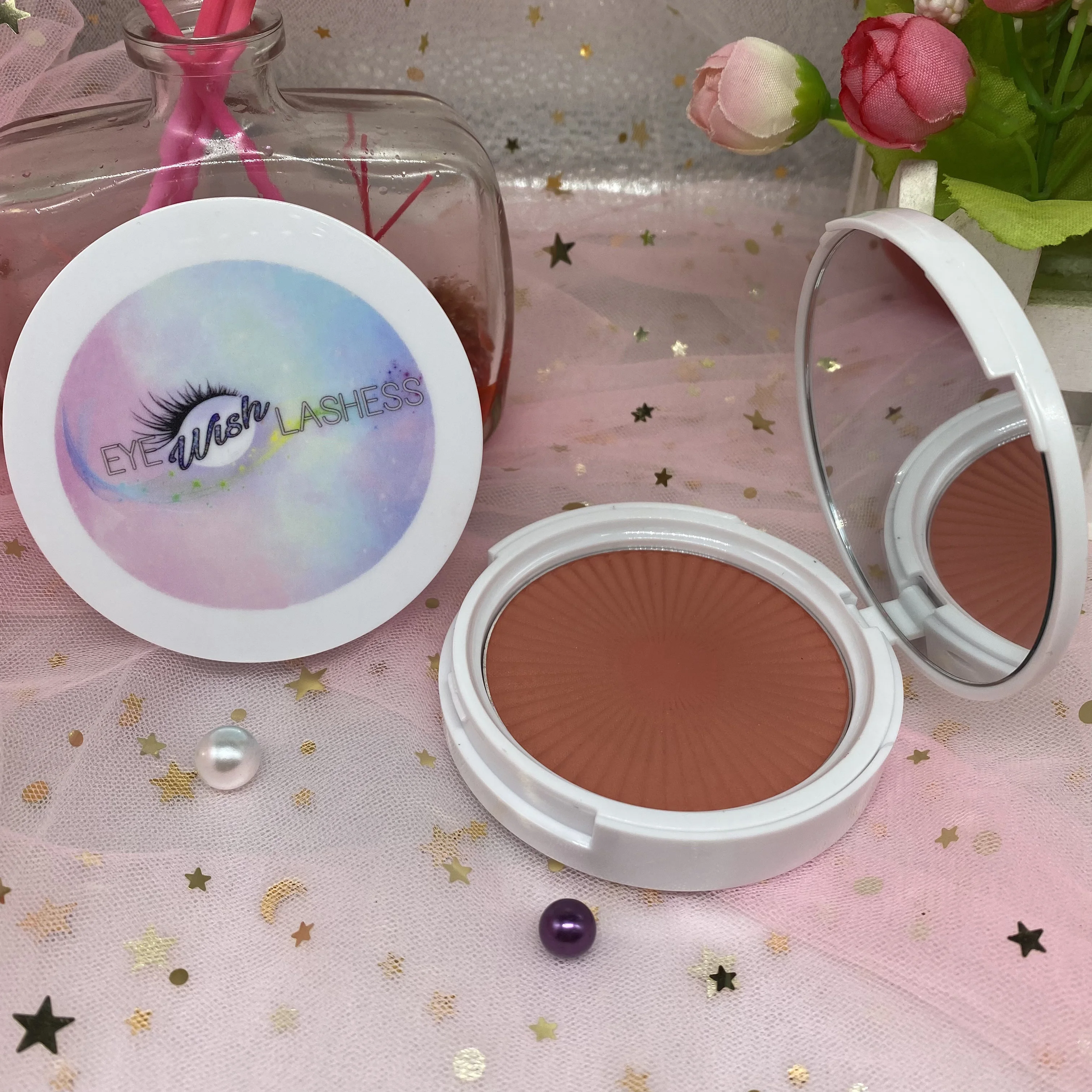 Cruelty-free Face Cosmetics Two-tone Cream Blush Vegan Private Label OEM Blusher Palette Neutral Powder