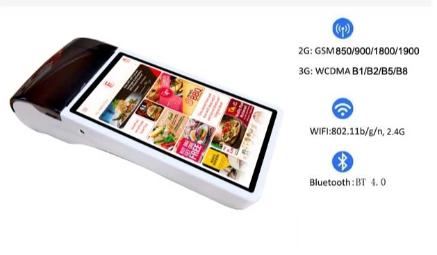 Интеллектуальный кассовый все-в-одном ОС Android NFC мобильный терминал для оплаты с 58 мм чековый принтер 5 дюймов сенсорный экран Handheld POS системы машина