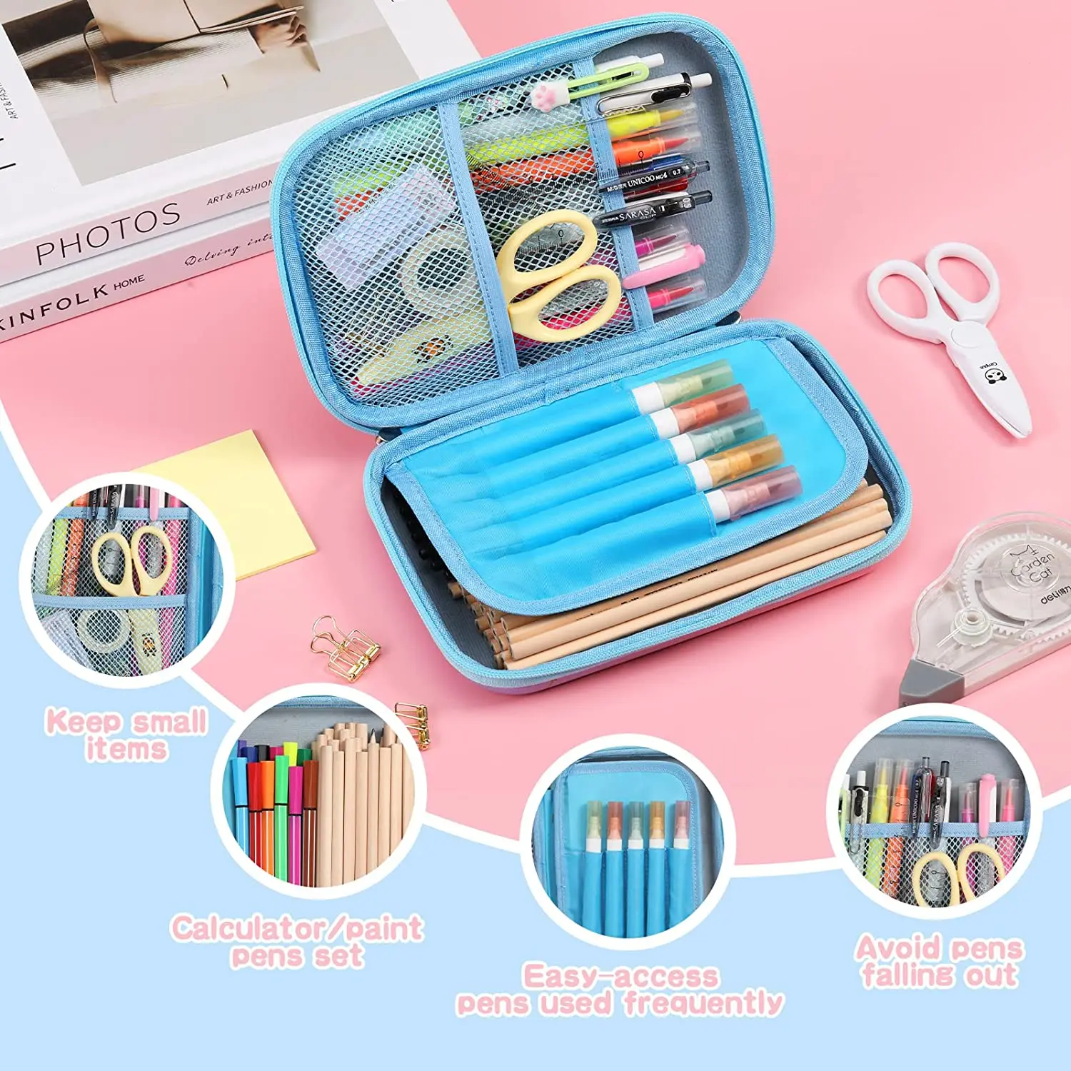 Cute 3d Unicorn Protective EVA Pen Holder Stationery Box Pencil Case Pouch For Students