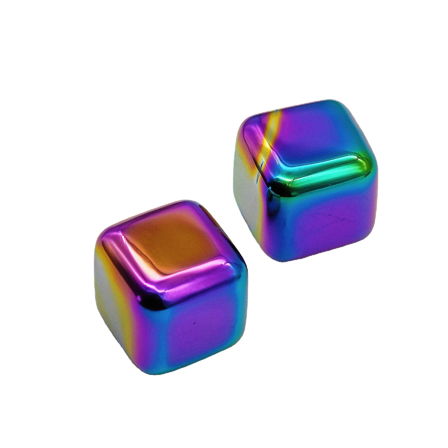 Stainless steel freezing whiskey rock stones set of metal reusable chilling gel ice cubes