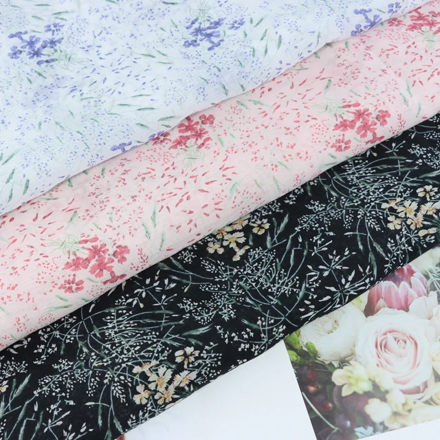 Reliable Quality flowers silk fabric print  lyocell custom print fabric for summer shirt