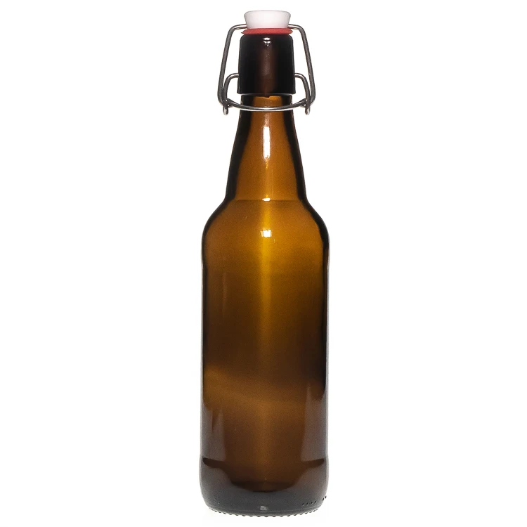 500ml amber glass beer bottle with swing top stopper