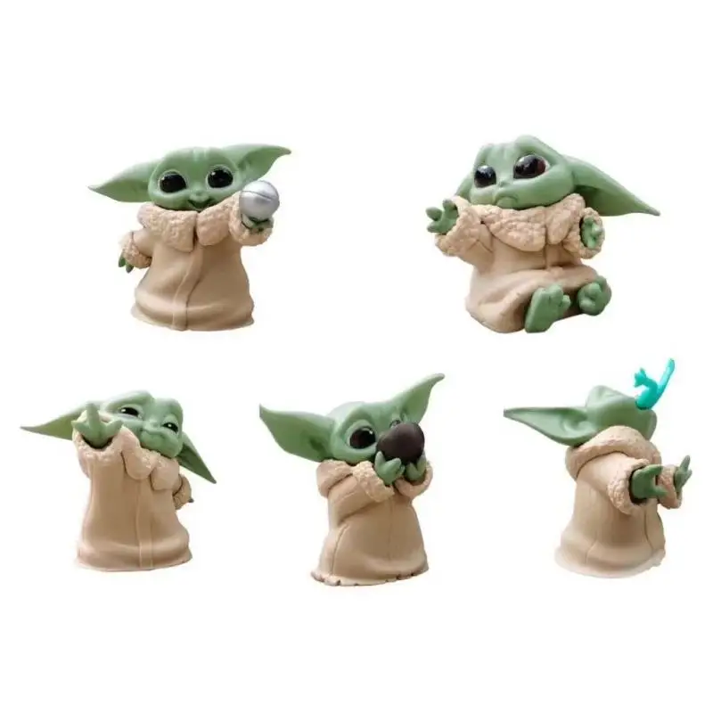 Dropshipping 5PCS/SET 4-5CM Cute Baby Yoda Action Figures Movie Character Collection Model Toy Anime Figure