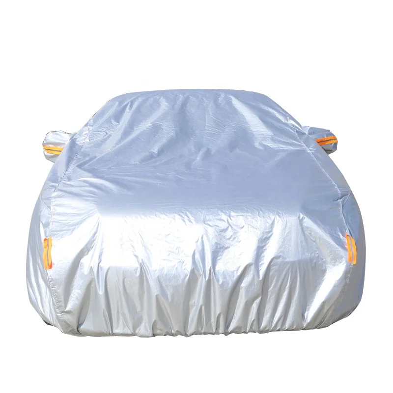 Universal Waterproof Full Wrap Car Cover Outdoor Business Cotton Sun Protection Dust Prevention Rain and Snow Car Clothes Silver