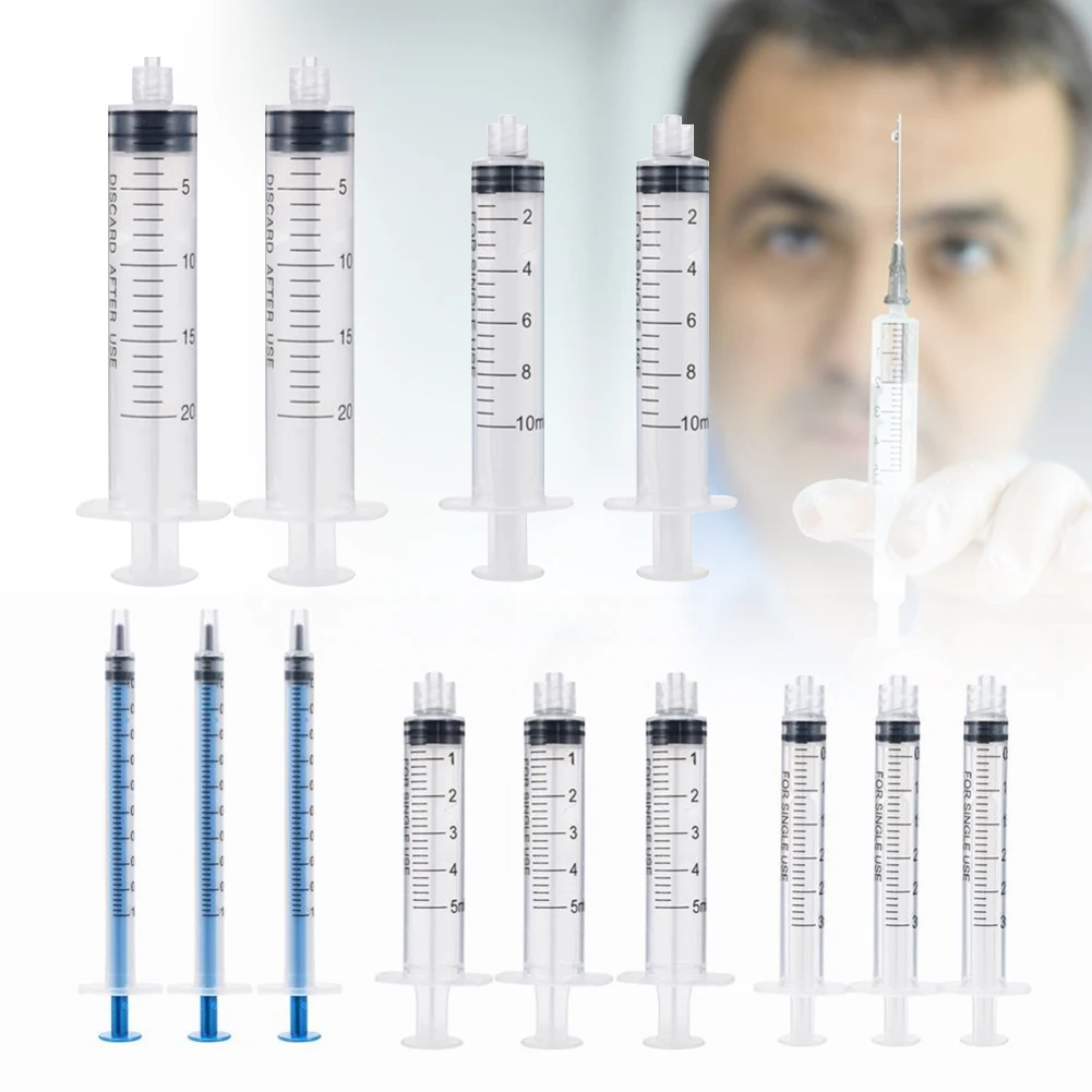 Whole Sale Medical Disposable PC Polycarbonate Syringes Transparent Syringe With Needle Beauty Syringes