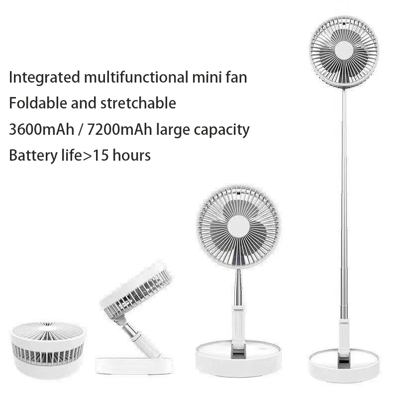 USB rechargeable 7200mAh Battery 20 hours Foldable Fan Portable Mini Air Cooler Folding fan