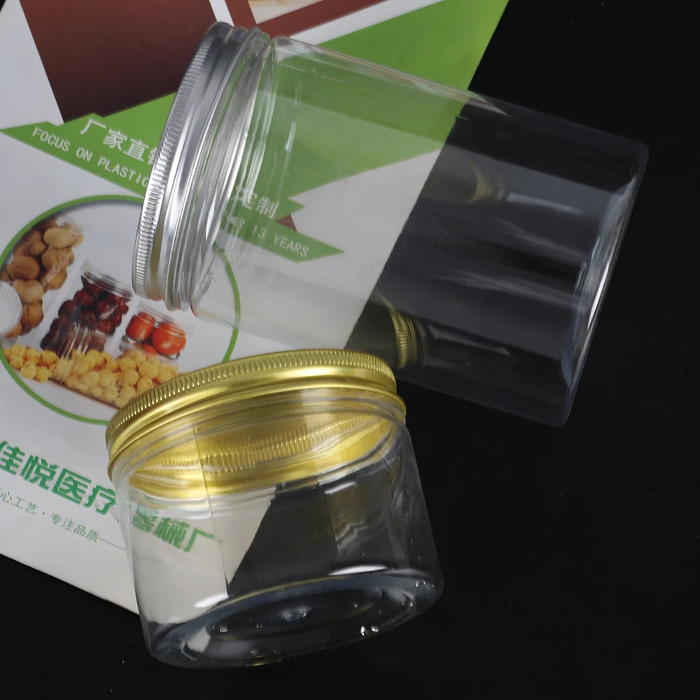 Customized capacity airtight plastic jar to store dried fruit food jam pickle jar with plastic lid