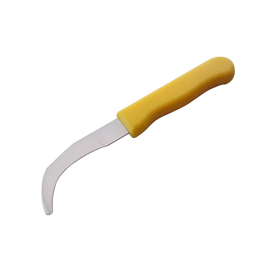 3 Inch Yellow PP Handle Banana Knife Curved Blade Cutter Knife